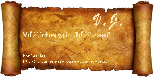 Várhegyi József névjegykártya