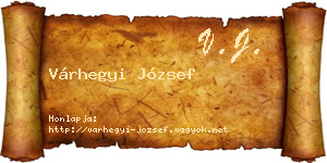 Várhegyi József névjegykártya